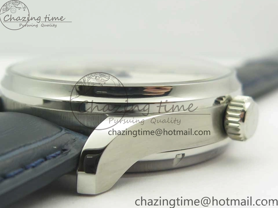 MIROTIME 0111 Cozy Portuguese Tourbillon IW5463 SS ZF Best Edition White Dial Blue Hands on Blue Leather Strap 7172